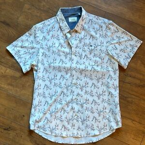 7Diamonds Short Sleeve Button-Up Floral Print Shirt- Size Medium